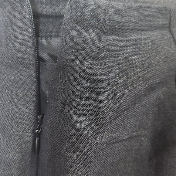 Larry Levine Women 8P Black Linen Blend Floral Beaded Crop Pant Side Zip Casual - Picture 16 of 16